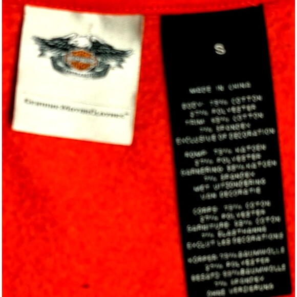 Harley Davidson Jacket Womens S Full Zip Soft Red Embroidered Motorcycle Snaps - Picture 4 of 5